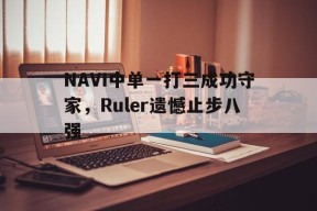 NAVI中单一打三成功守家，Ruler遗憾止步八强-平博APP